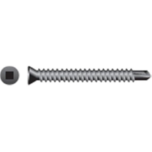 Strong-Point Self-Drilling Screw, #6-20 x 2-1/4 in, Phosphate Coated Steel Trim Head Square Drive T2Q